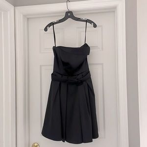 WHBM black dress. POCKETS, strapless belted dress
